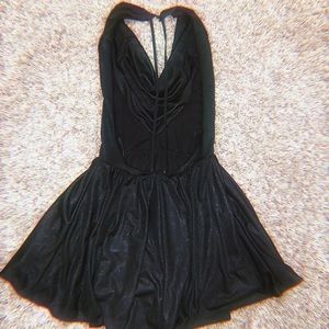BLACK SHINY ROMPER (halter top)!